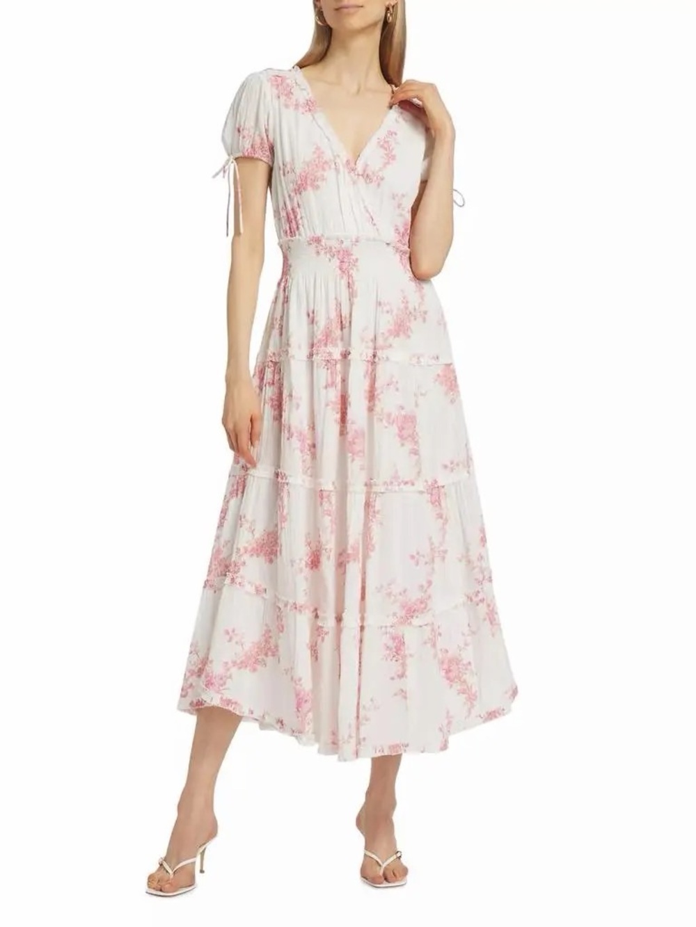 LoveShackFancy Florence Liana Cotto Vessara Dress Passion Pink Floral. NWT